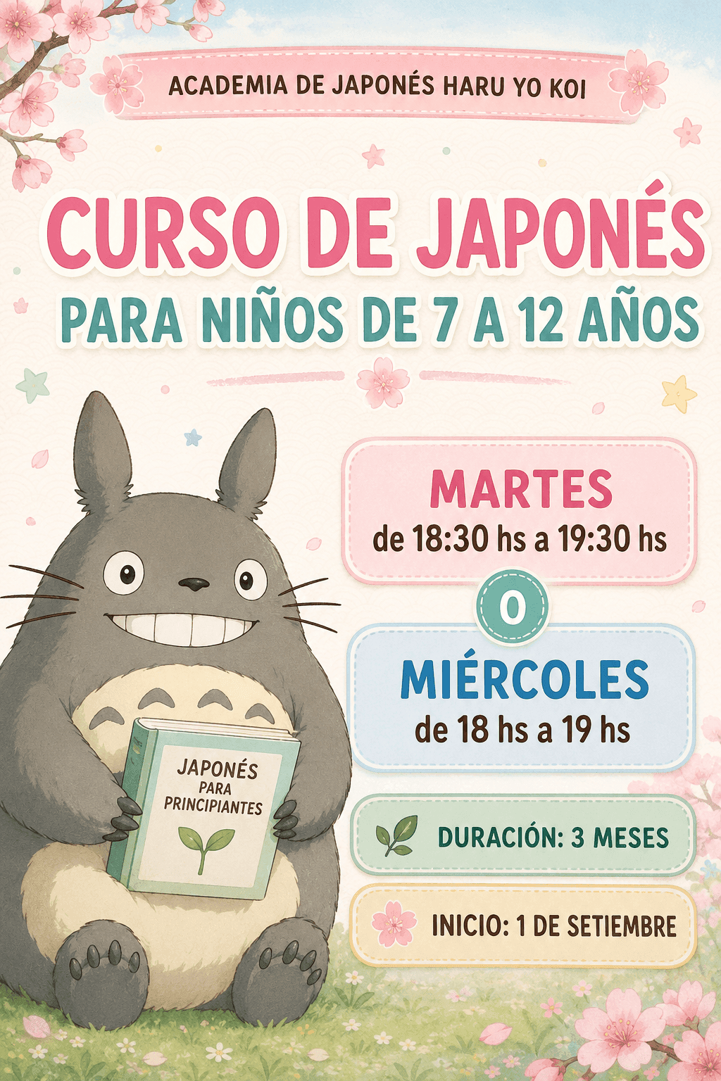 Curso de japonés para niños.